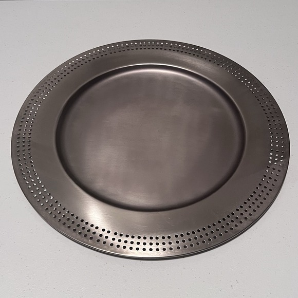 Magnolia Home Other - Magnolia Home Joanna Gaines 13in Metal Charger Plate Brushed Pewter Gunmetal